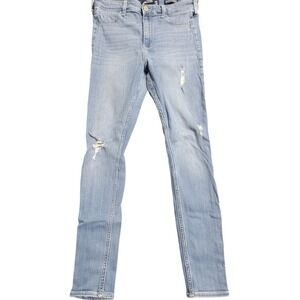 Hollister High-Rise Jean Legging Light Wash Distressed Skinny Jeans Y2K 7R 28x28
